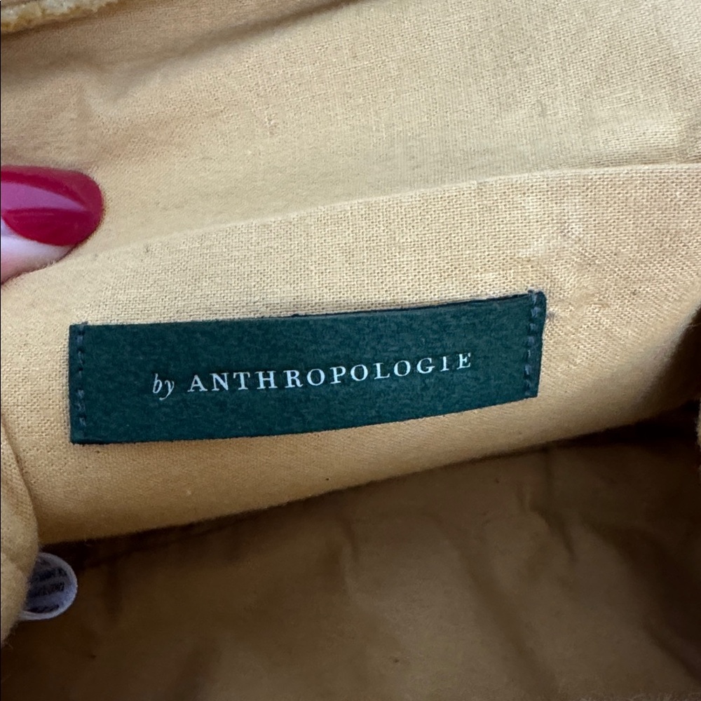 Anthropologie Velvet Yellow Gold Convertible Clutch Crossbody Bag Chain Strap - Picture 6 of 8